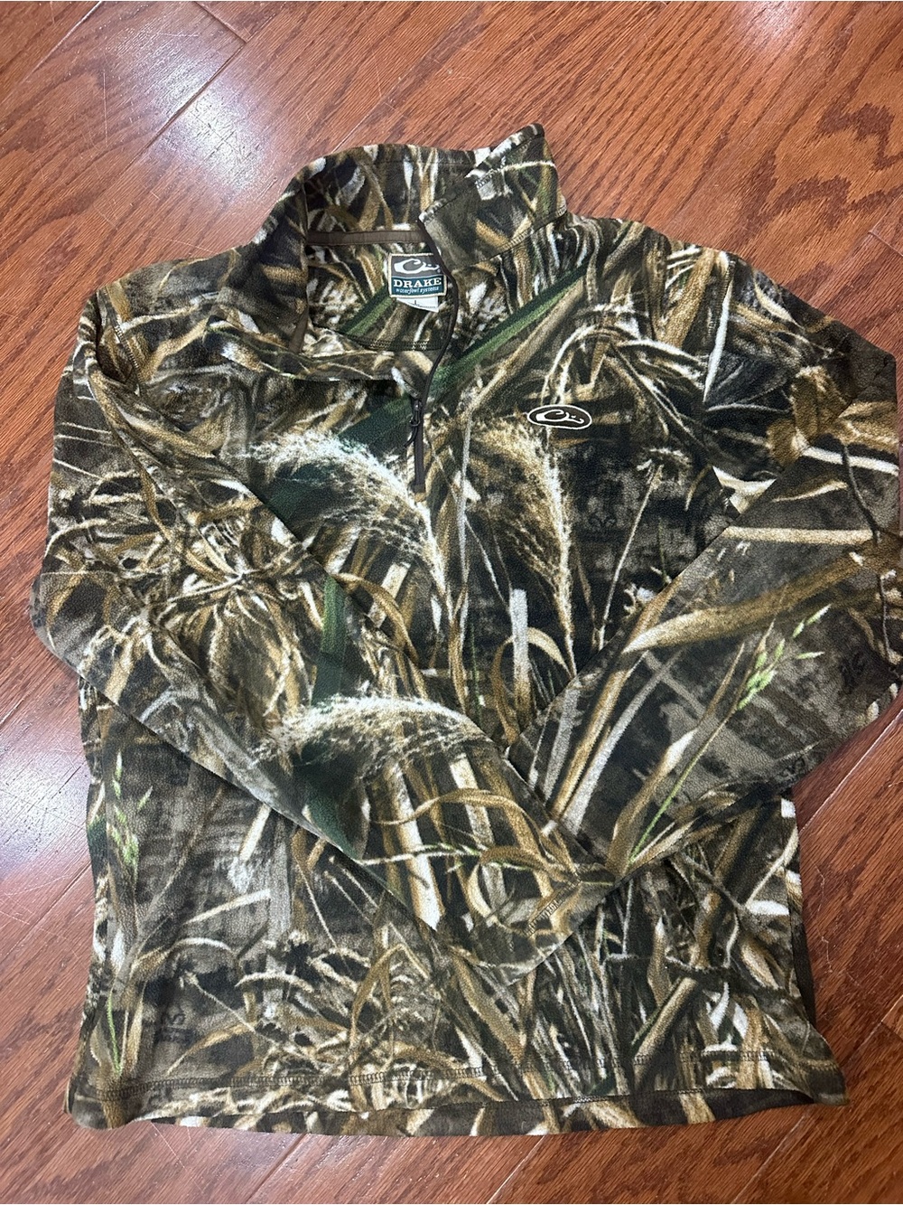 Drake Mens Mossy Oak Camo Fleece Jacket - Brown/Green